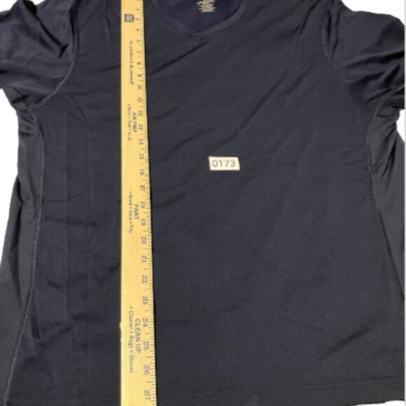 Roundtree & Yorke Sport XL Short Sleeve Navy Blue V-neck polyester Athletic Tee - Picture 8 of 9